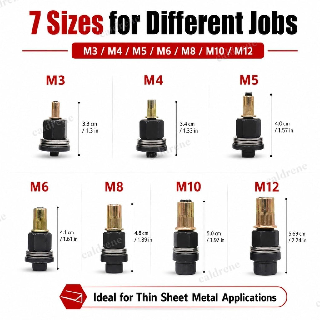 Carbon Steel Rivet Nut Tool Set M3-M12, 77 Pieces – view 8