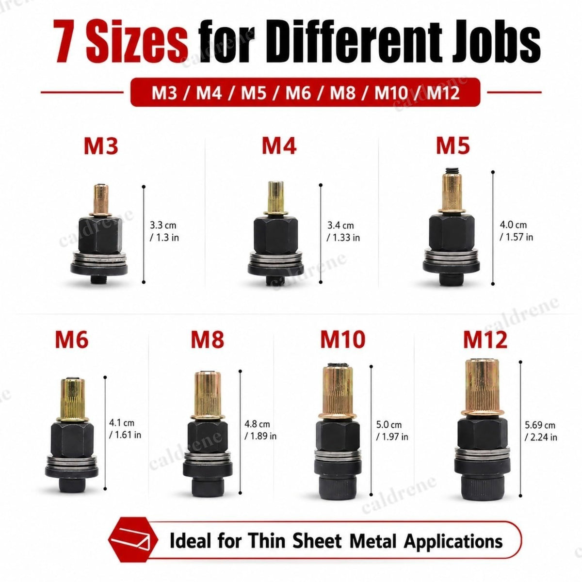 Carbon Steel Rivet Nut Tool Set M3-M12, 77 Pieces – view 8