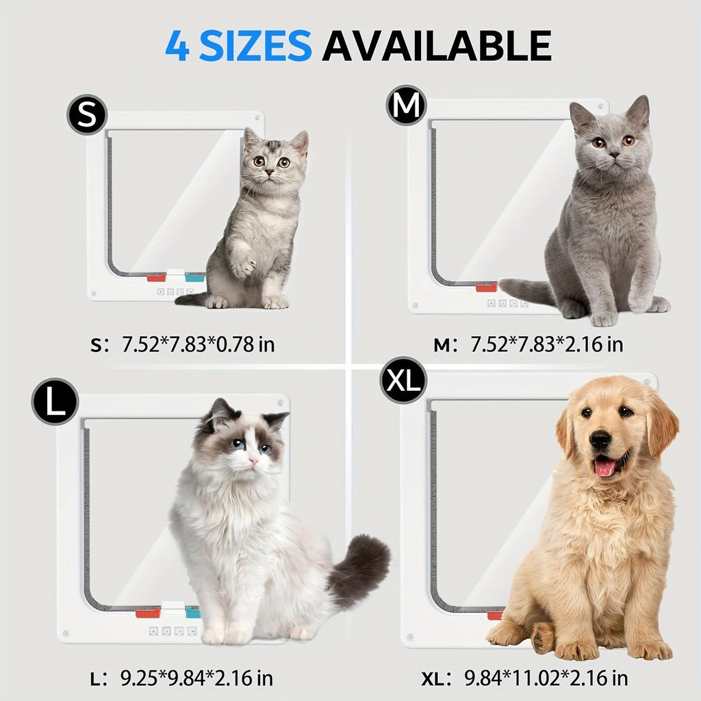 Cat and Dog Door with 4-Way Safety Lock