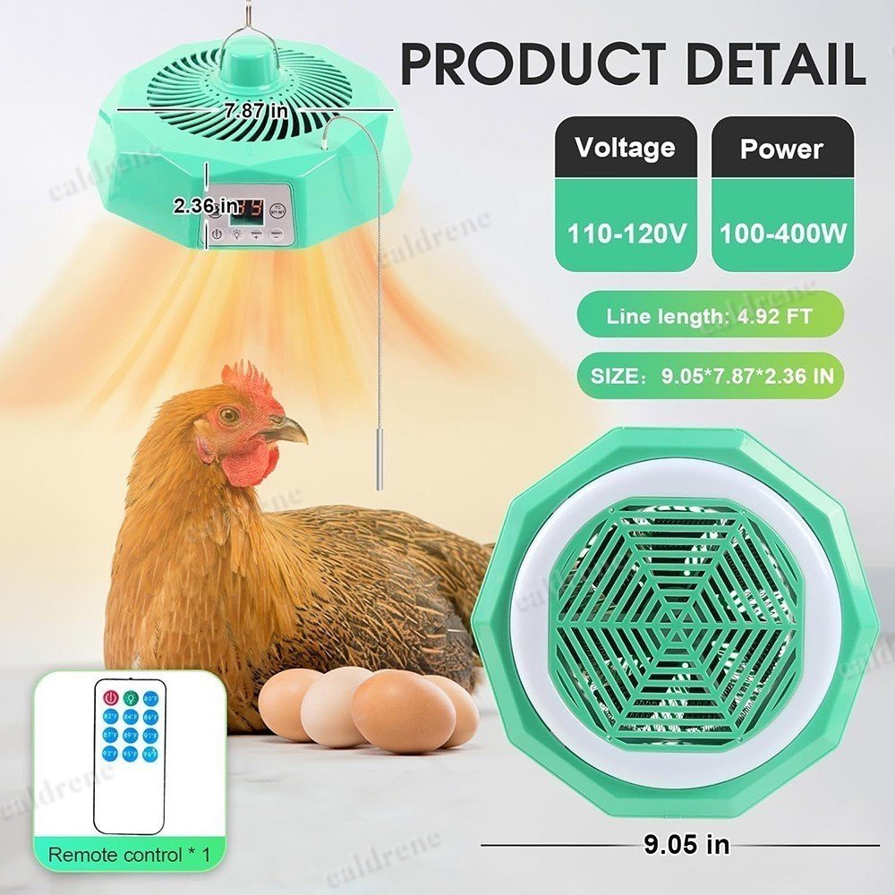 Chicken Coop Heater with Thermostat Control – view 3