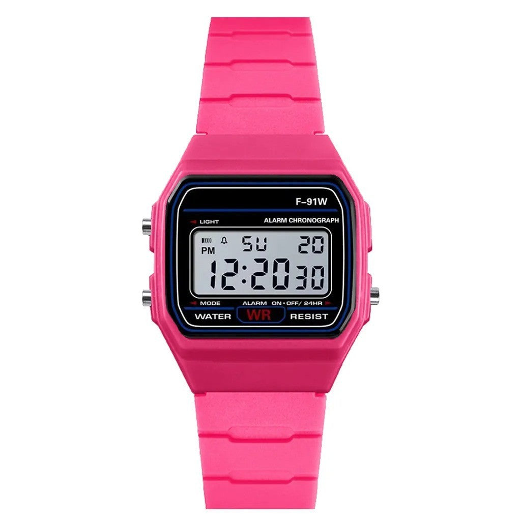 Classic Digital Watch F-91W - Unisex Retro Style – Rose
