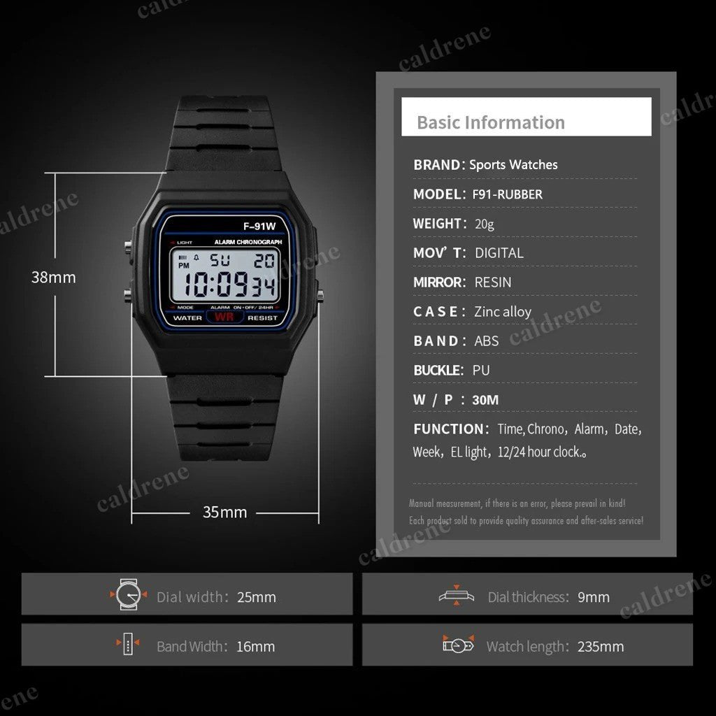 Classic Digital Watch F-91W - Unisex Retro Style – view 6