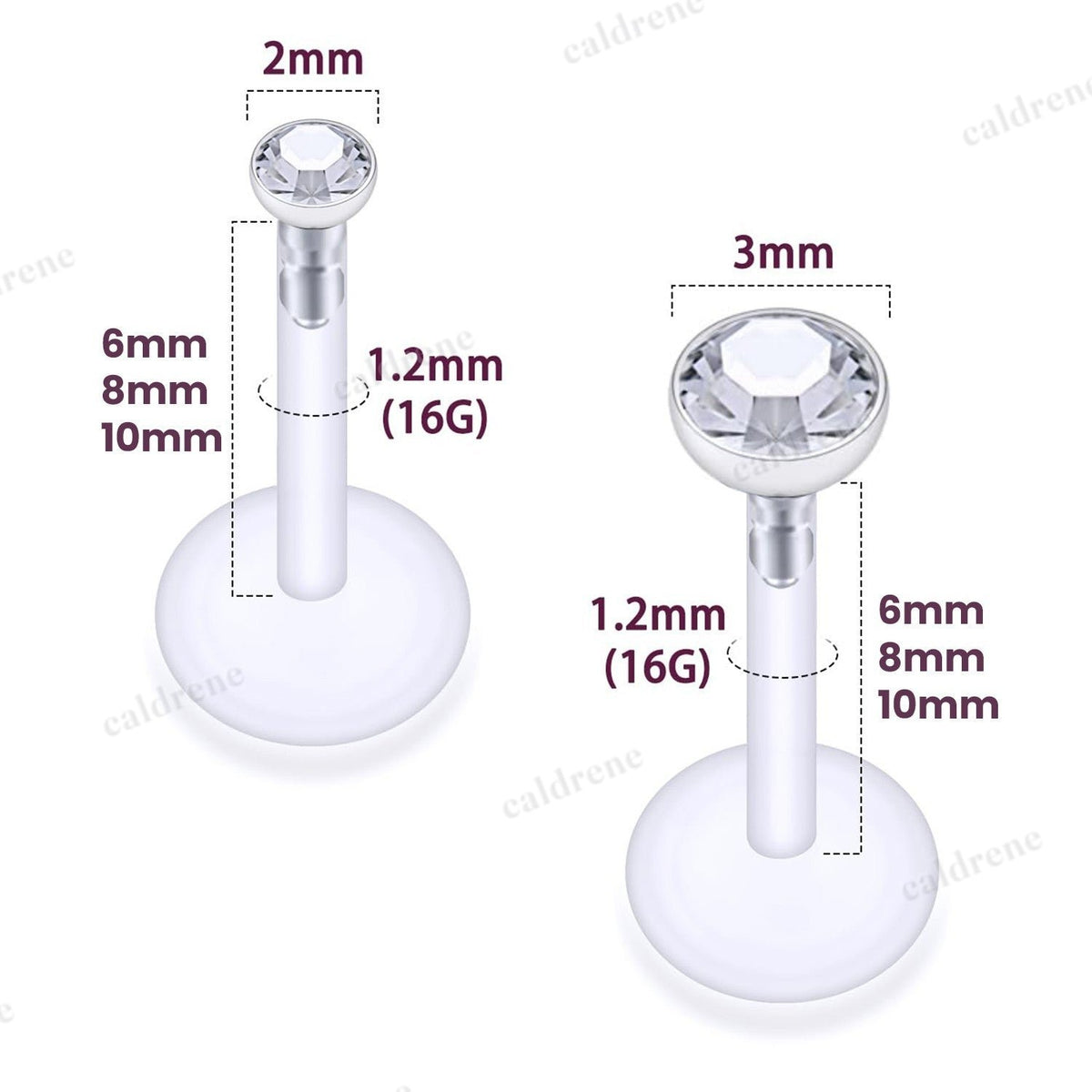 Clear Bioflex Threadless Labret Lip Rings - 10PCS – view 2