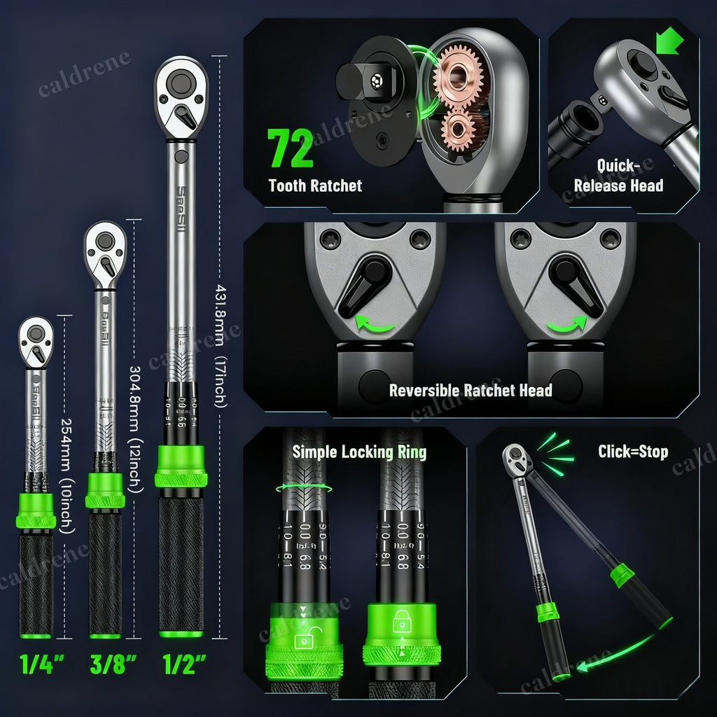 Click Torque Wrench Set, 1/4, 3/8 and 1/2 Inch Drive – view 2