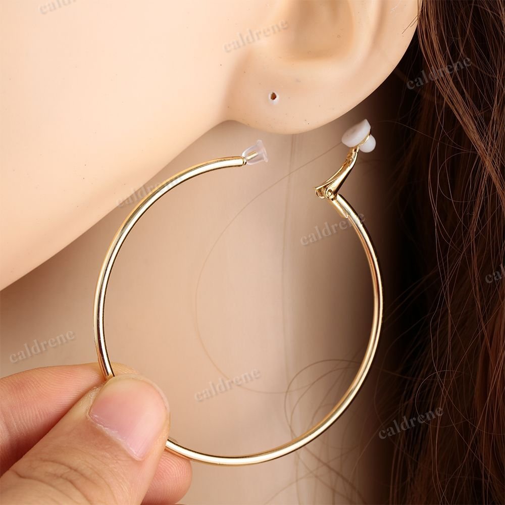 Clip-On Hoop Earrings for Women – No Piercing Required – view 3