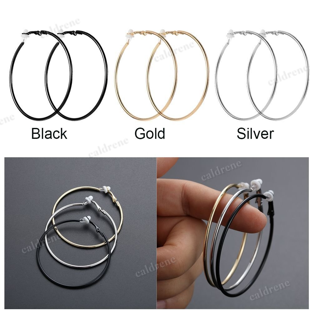 Clip-On Hoop Earrings for Women – No Piercing Required – view 4