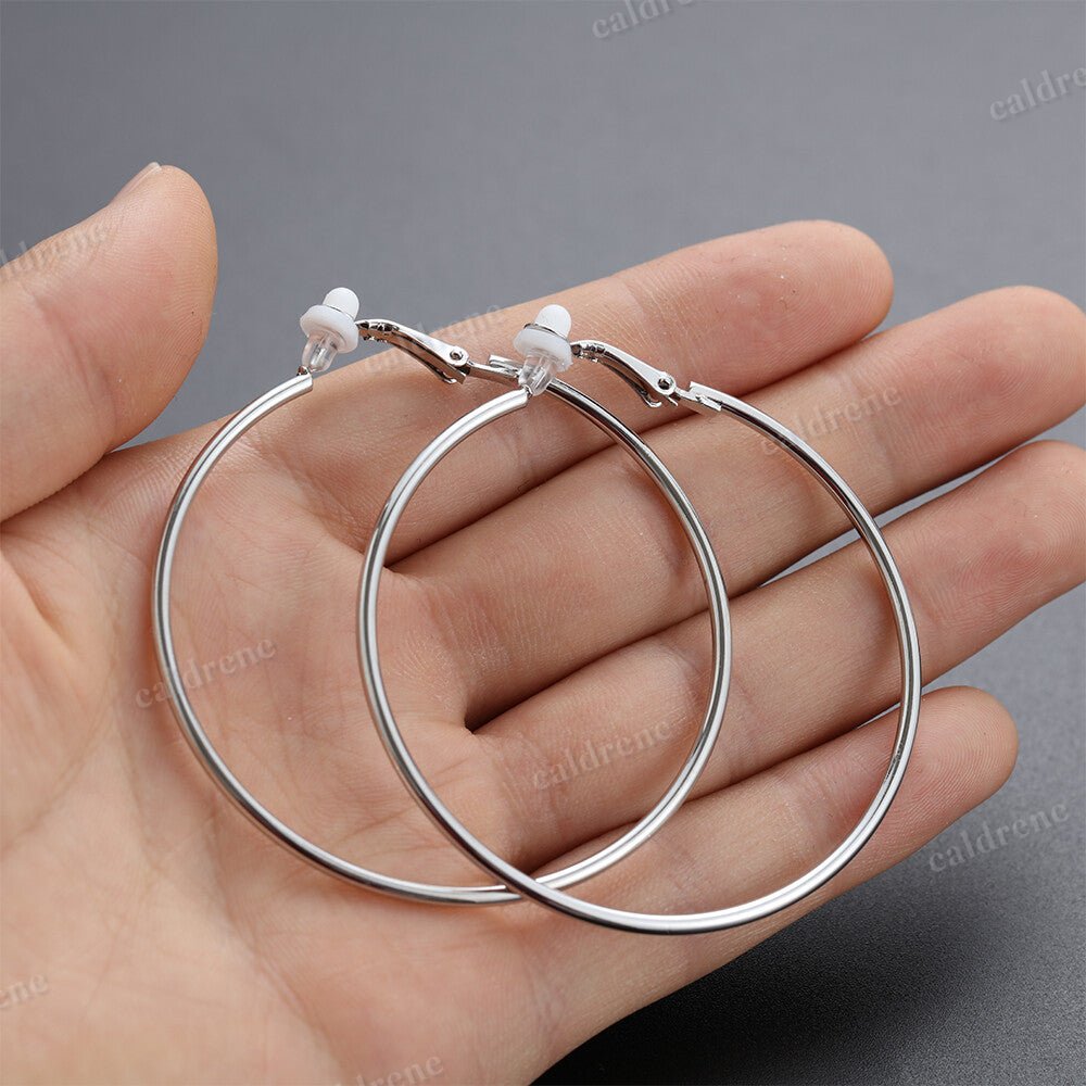 Clip-On Hoop Earrings for Women – No Piercing Required – view 8