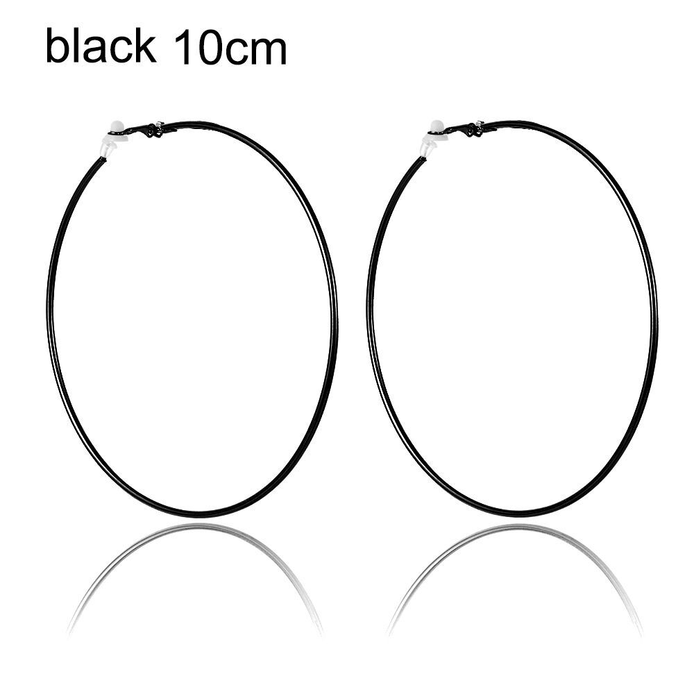 Clip-On Hoop Earrings for Women – No Piercing Required – black / 2.5cm