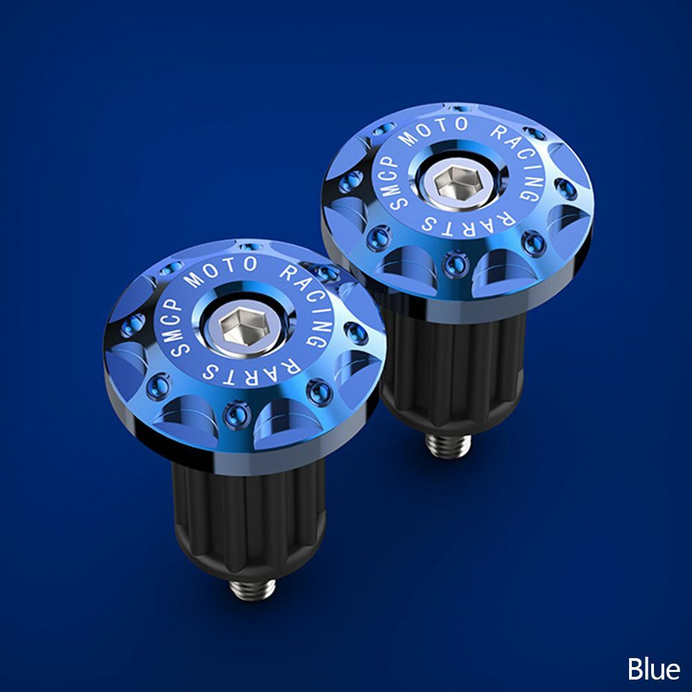 CNC Aluminum Motorcycle Handle Bar Ends Grips for Comfort – blue