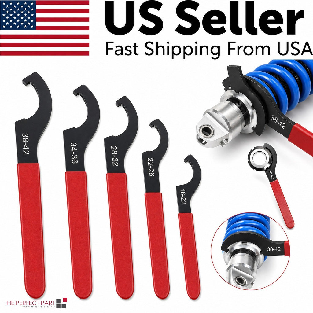 Coilover Spanner Wrench Set Adjustable C-Shape, 5 Pack