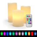 Color Changing Flameless LED Candles with Remote, Set of 3 – Caldrene
