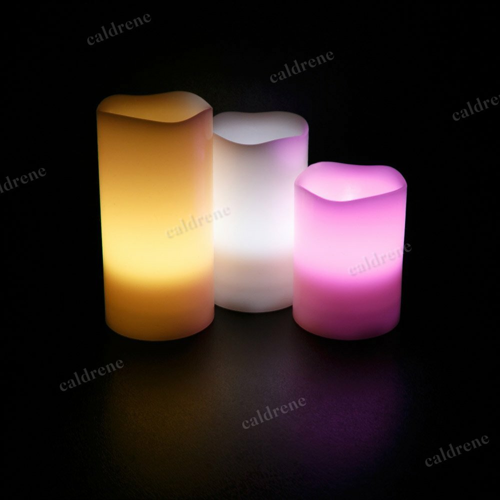 Color Changing Flameless LED Candles with Remote, Set of 3 – view 10