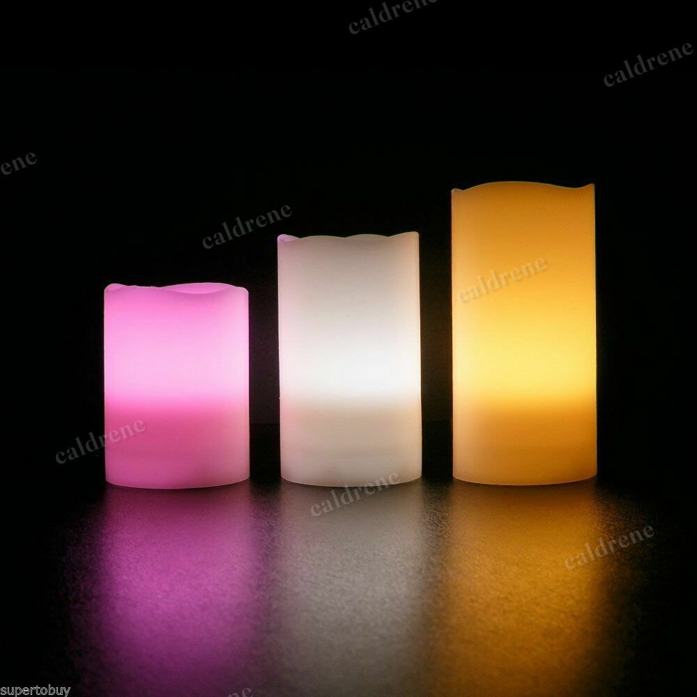 Color Changing Flameless LED Candles with Remote, Set of 3 – view 8
