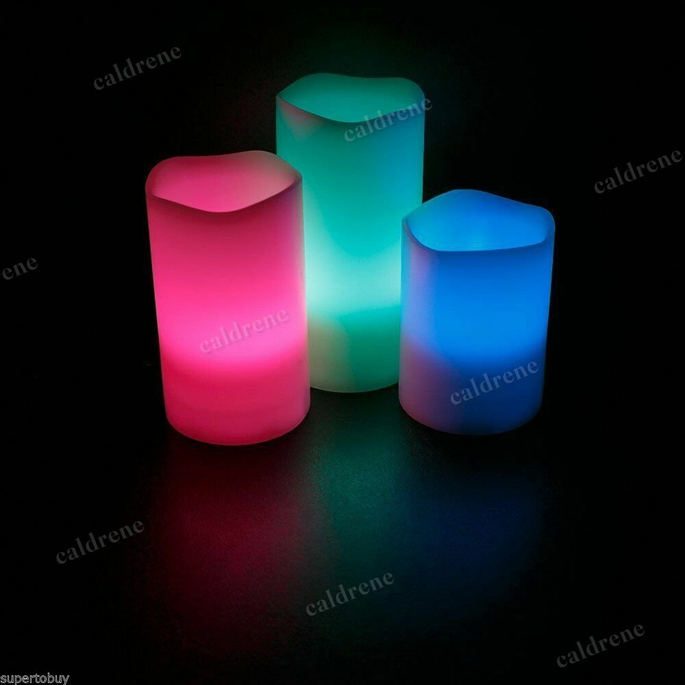 Color Changing Flameless LED Candles with Remote, Set of 3 – view 9