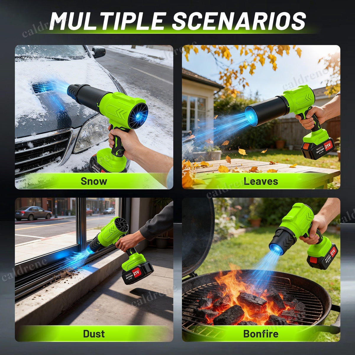 Cordless Jet Leaf Blower Lightweight Turbo Fan with 2 Batteries – view 10