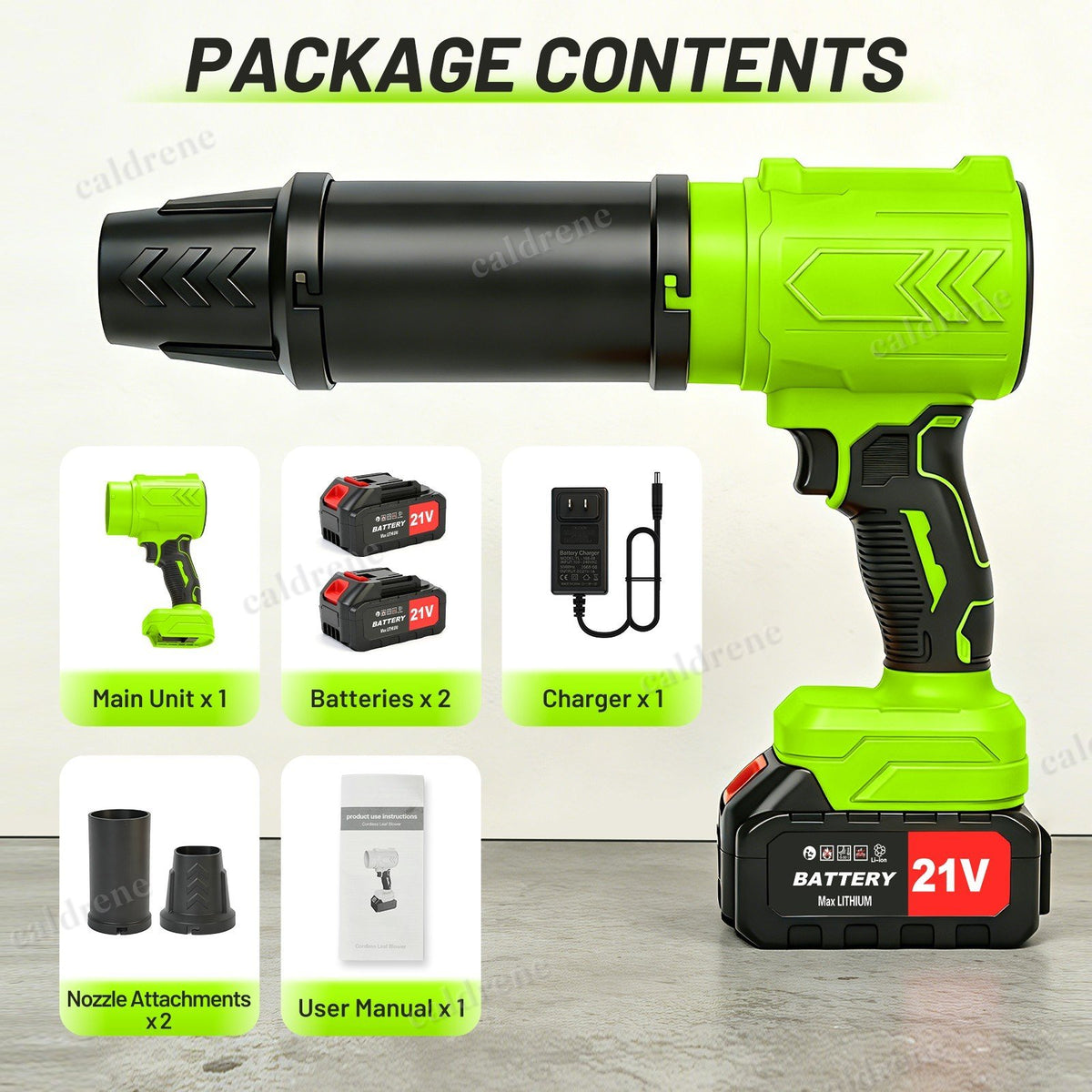 Cordless Jet Leaf Blower Lightweight Turbo Fan with 2 Batteries – view 2