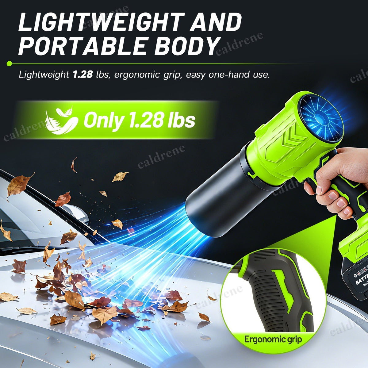 Cordless Jet Leaf Blower Lightweight Turbo Fan with 2 Batteries – view 5