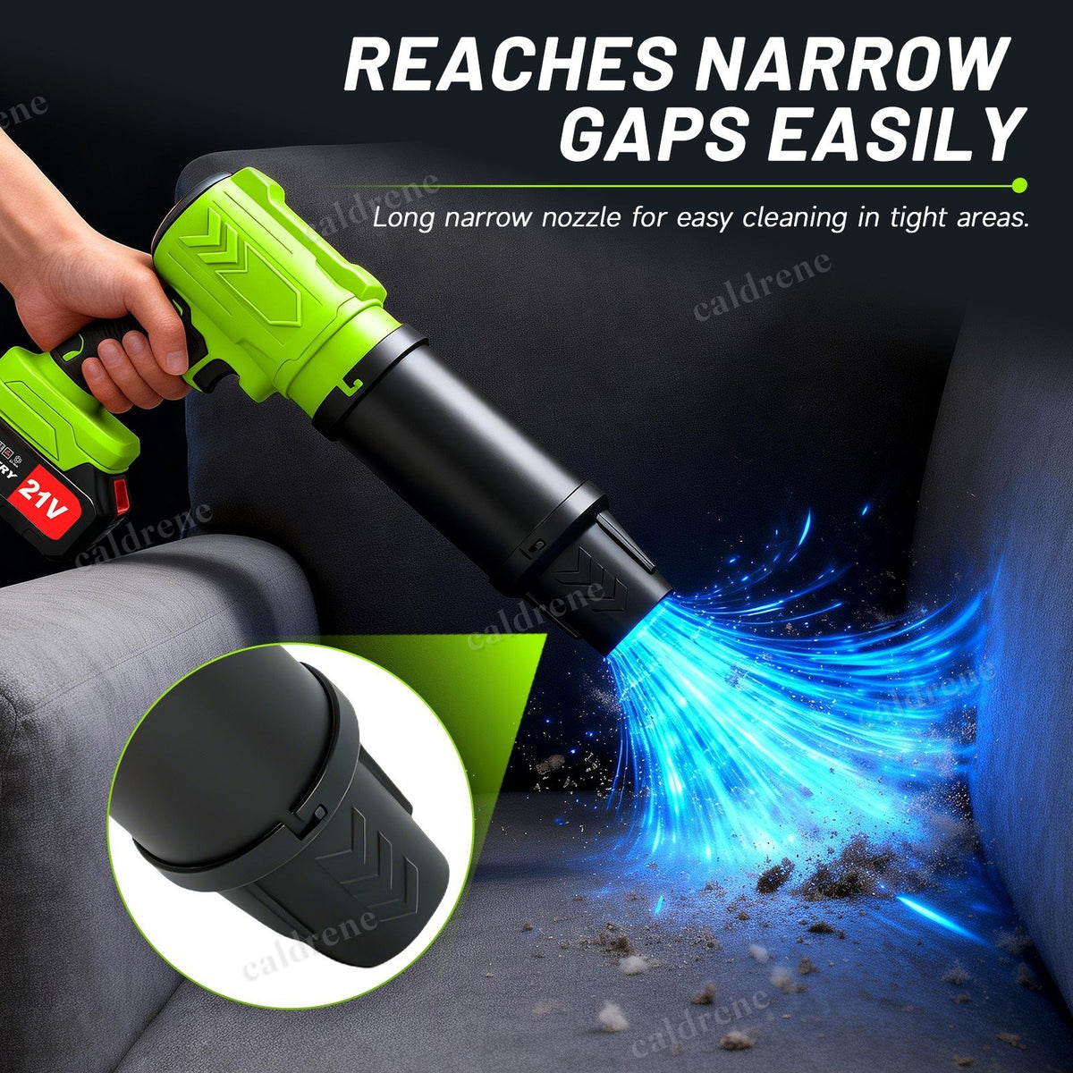 Cordless Jet Leaf Blower Lightweight Turbo Fan with 2 Batteries – view 7