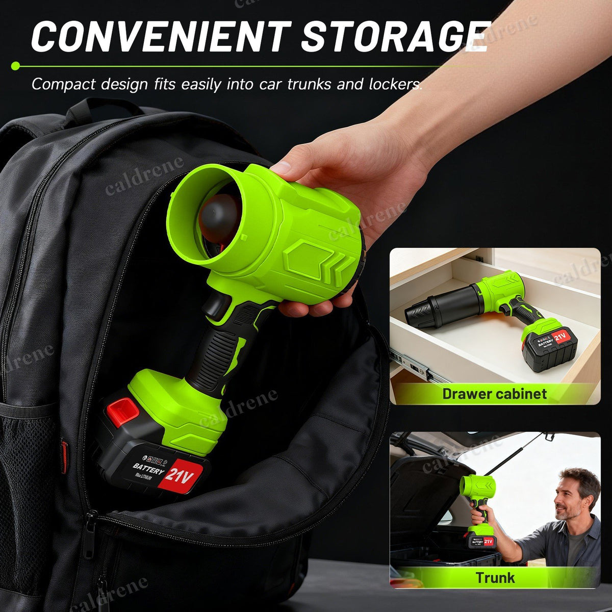 Cordless Jet Leaf Blower Lightweight Turbo Fan with 2 Batteries – view 8