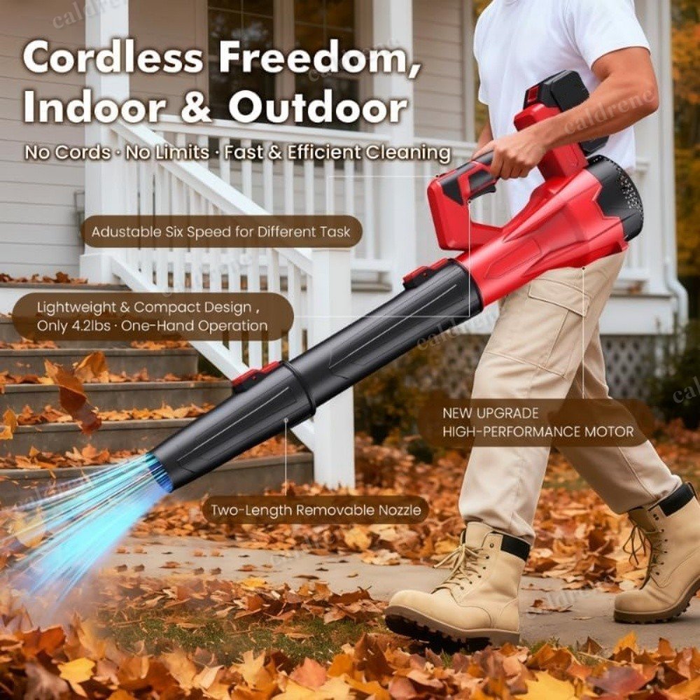 Cordless Leaf Blower 650CFM with 6 Speeds and 2 Batteries – view 4