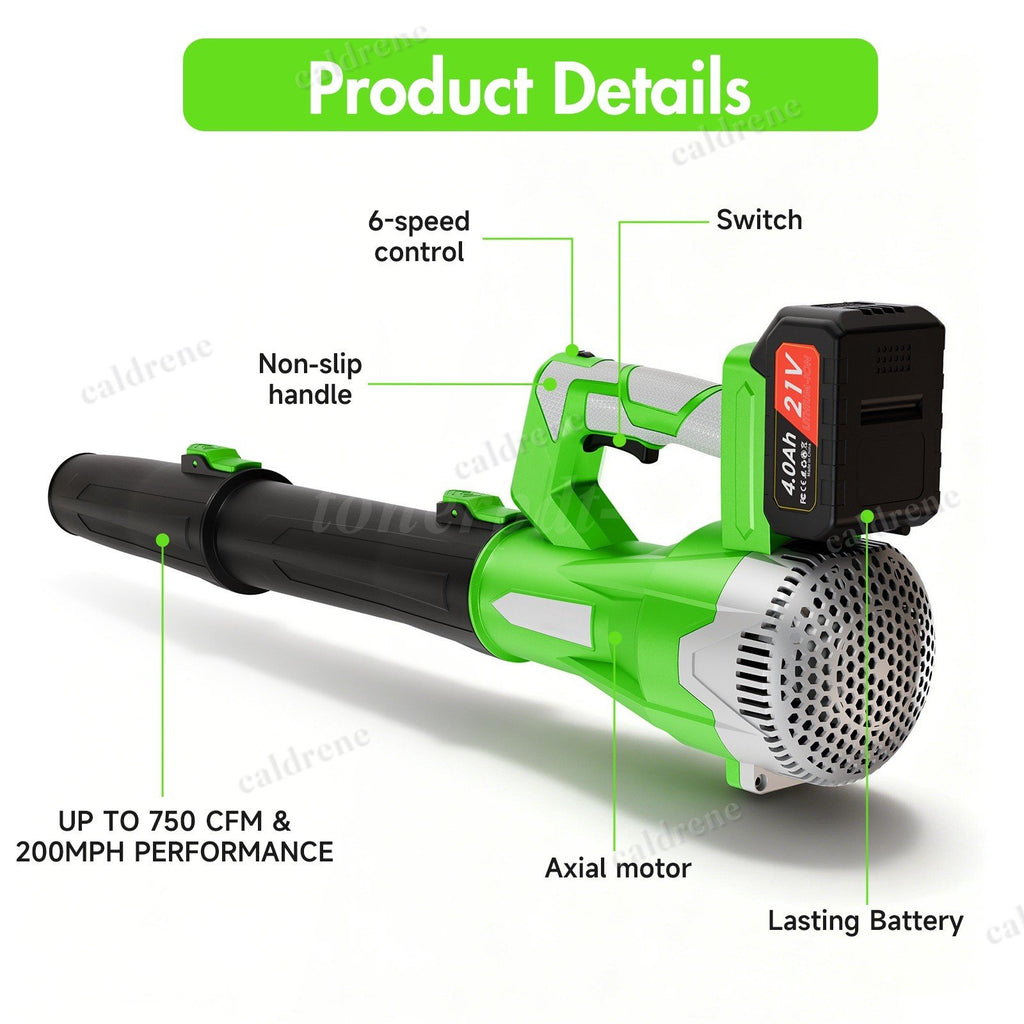 Cordless Leaf Blower 750CFM 6 Speed with 2 Batteries 6.0Ah – view 2