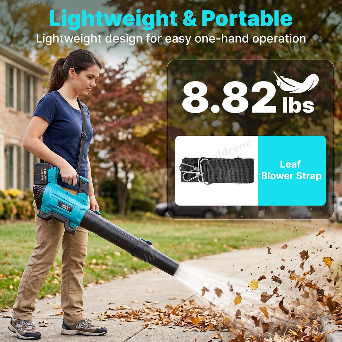 Cordless Leaf Blower 850CFM 5 Speed with 2 Batteries 6.0Ah – view 7