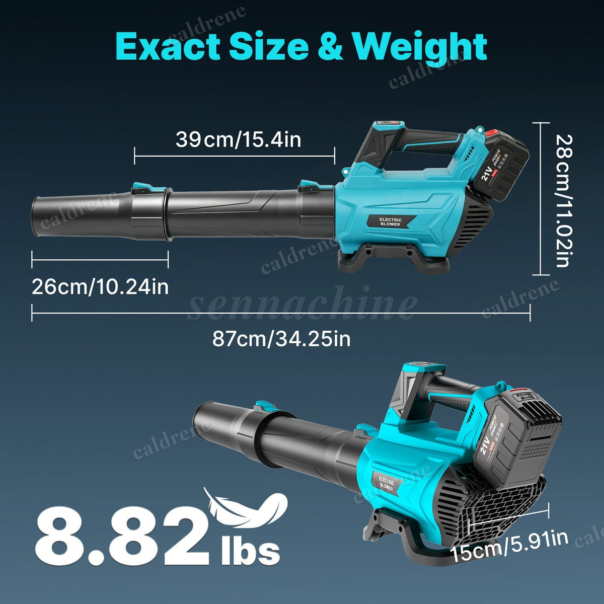 Cordless Leaf Blower 850CFM 5 Speed with 2 Batteries 6.0Ah – view 8