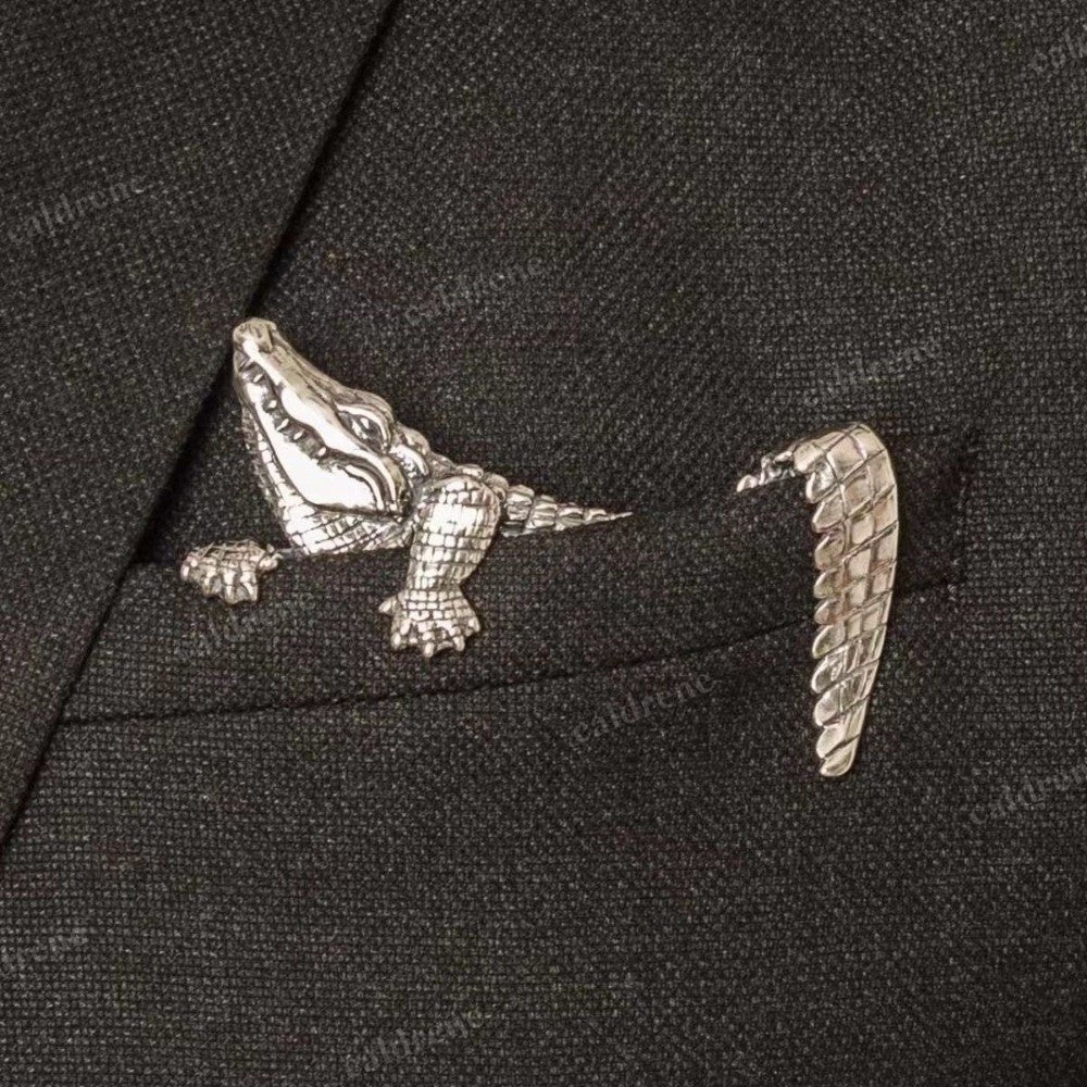 Crocodile Pattern Animal Shaped Brooch for Gentlemen – view 4