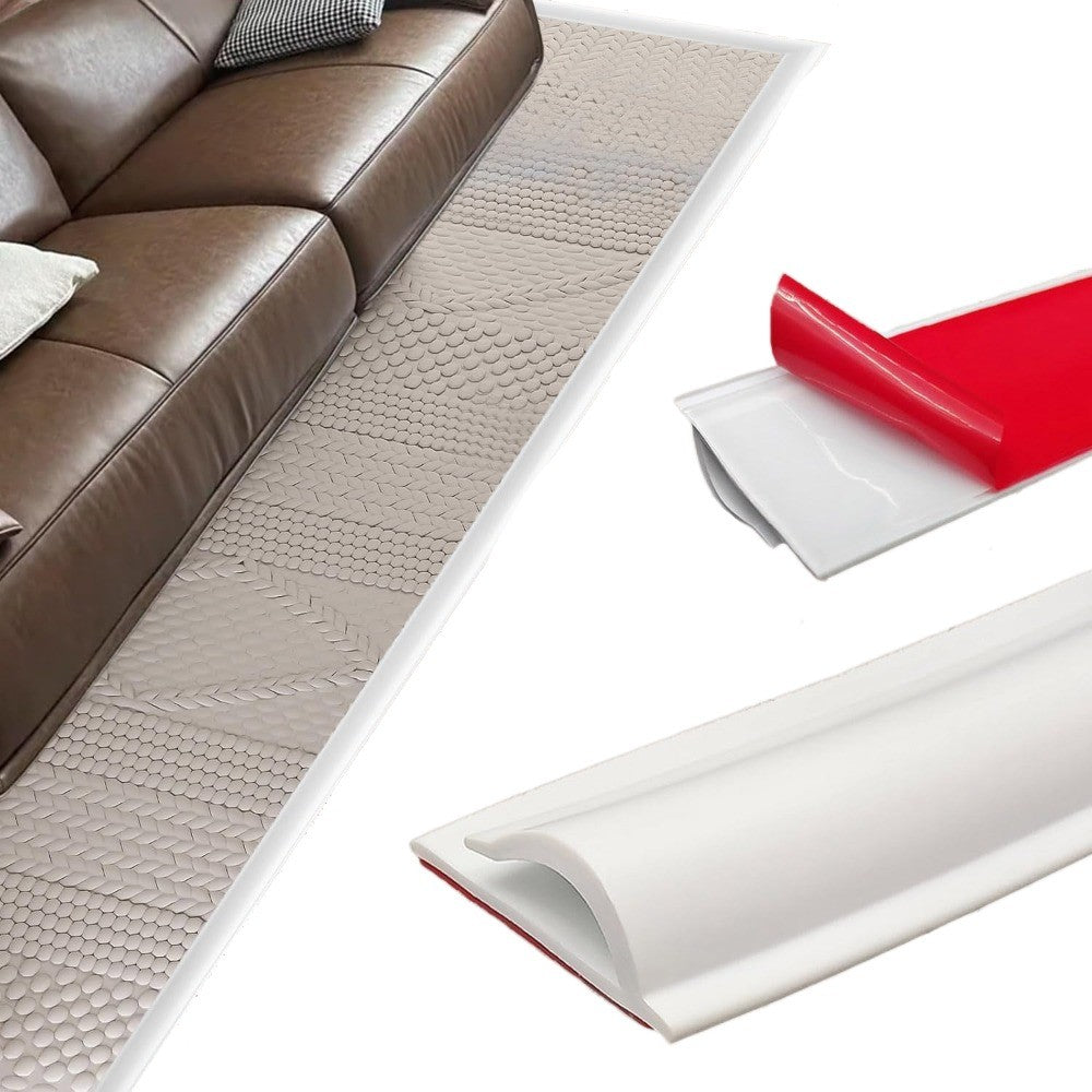 Cuttable Carpet Edge Trim Strip - Self-Adhesive Rug Protector – White