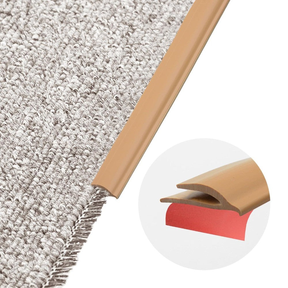 Cuttable Carpet Edge Trim Strip - Self-Adhesive Rug Protector – Brown