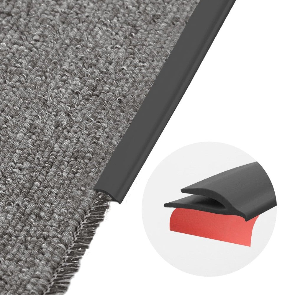 Cuttable Carpet Edge Trim Strip - Self-Adhesive Rug Protector – Black