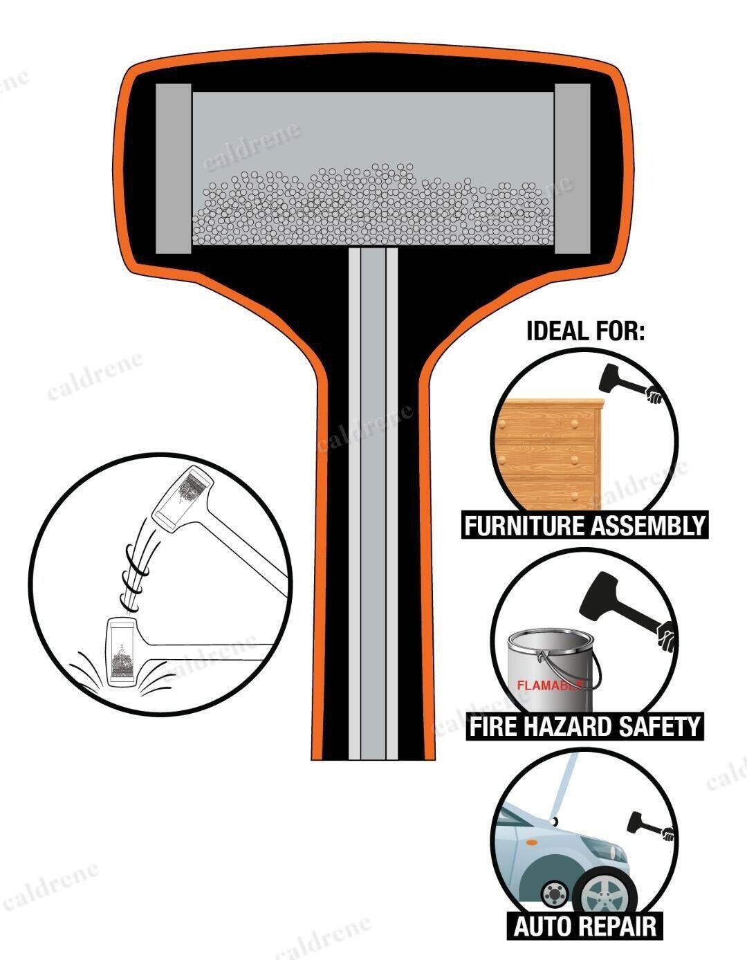 Dead Blow Hammer 2 lb Spark Resistant – view 3