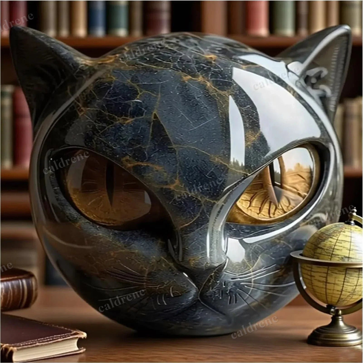 Decorative Black Cat Stone Figurine for Home Decor – view 2