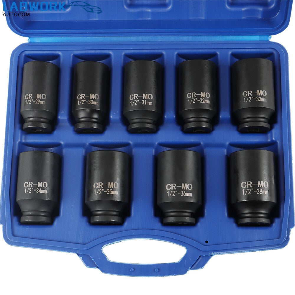 Deep Impact Axle Nut Socket Set, 9 Piece 29-38mm