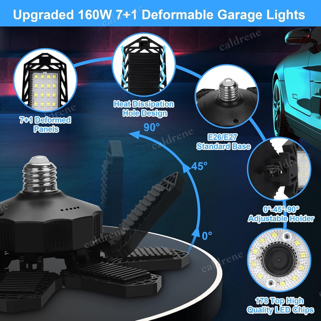 Deformable LED Garage Ceiling Light Bulb 600W, 2 Pack – view 7