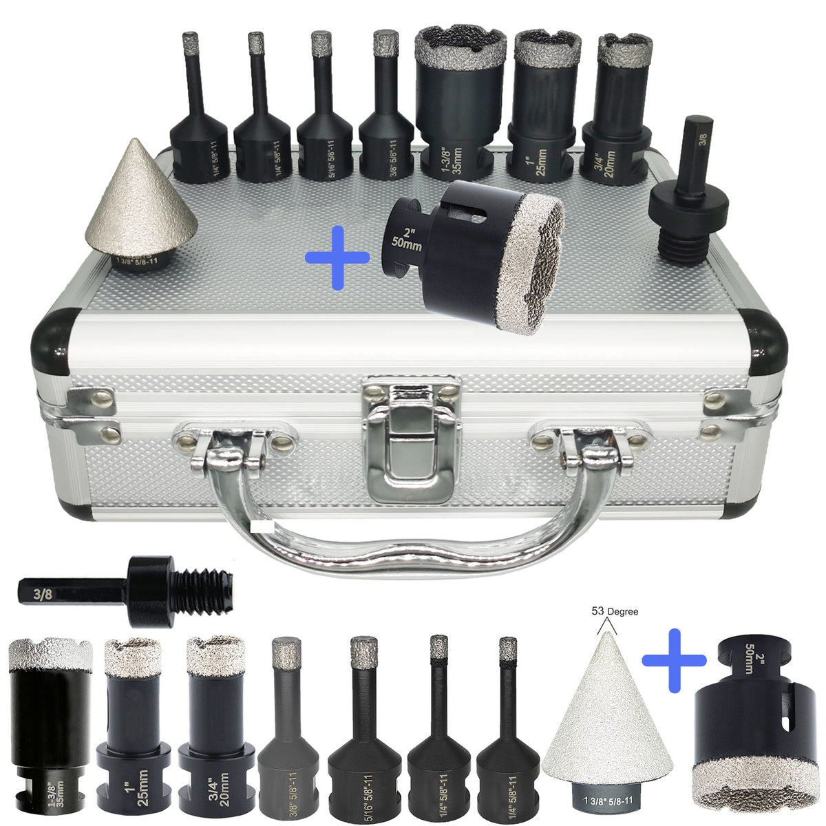 Diamond Tile Hole Saw Drill Bit Set for Granite and Porcelain