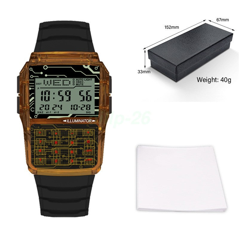 Digital Sports Calculator Watch for Active Students and Men – Amber