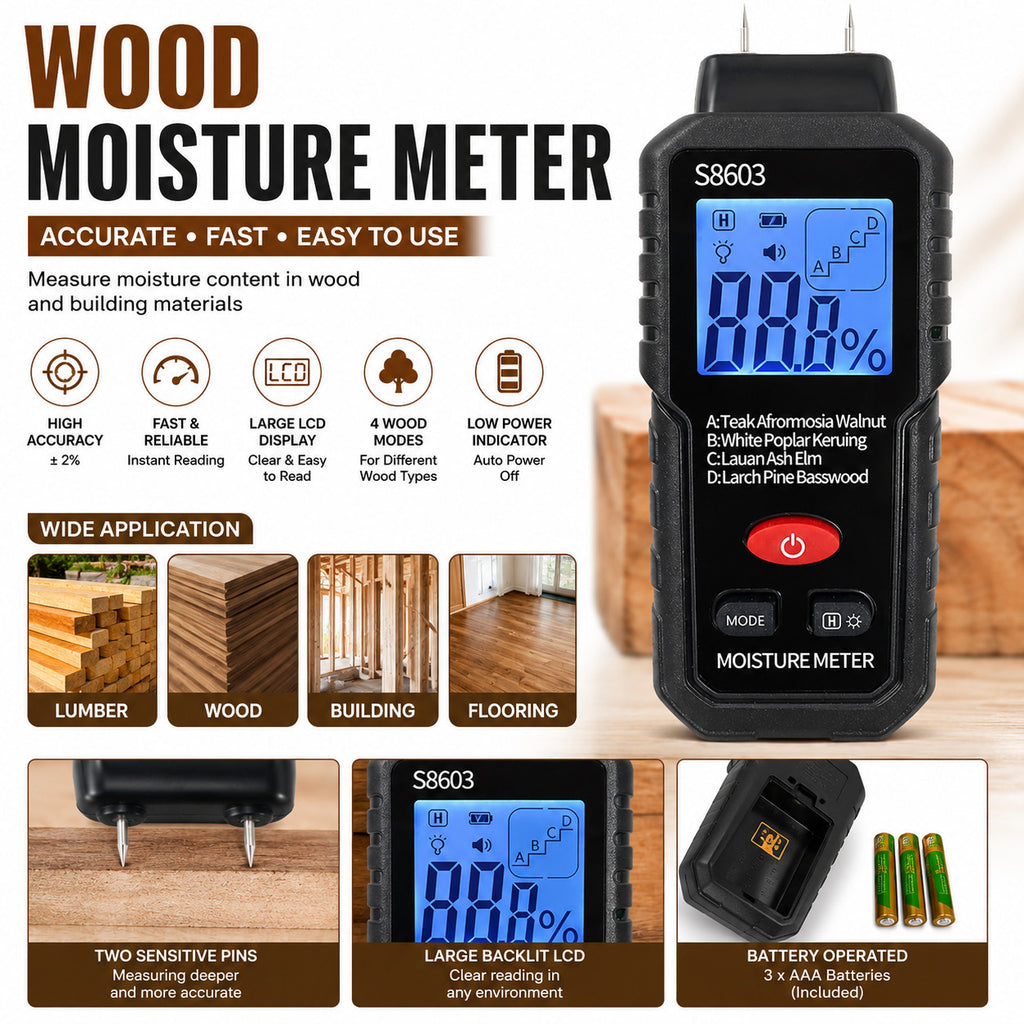 Digital Wood Moisture Meter – Caldrene