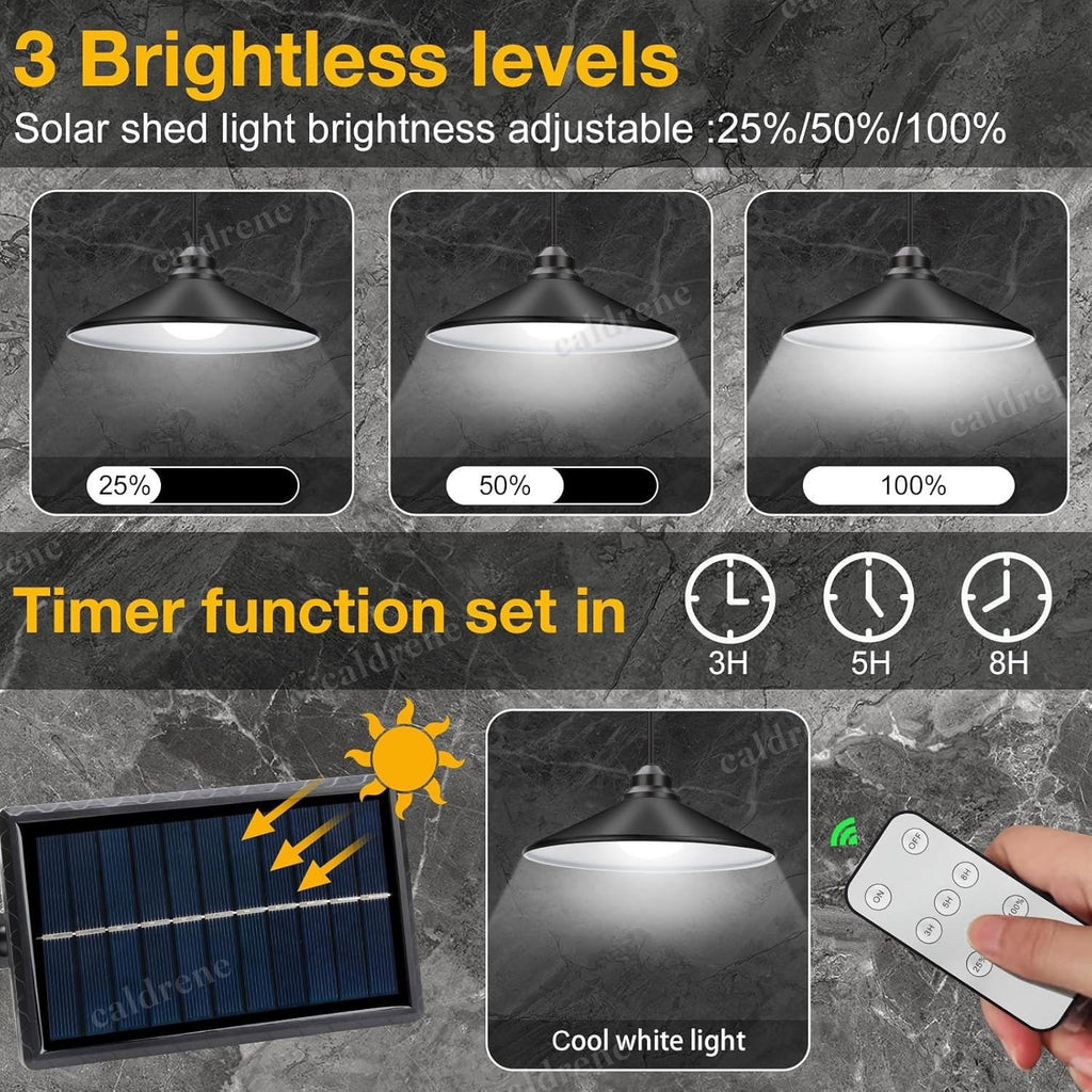 Dimmable Solar Pendant Hanging Shed Light, 2 Pack – view 2