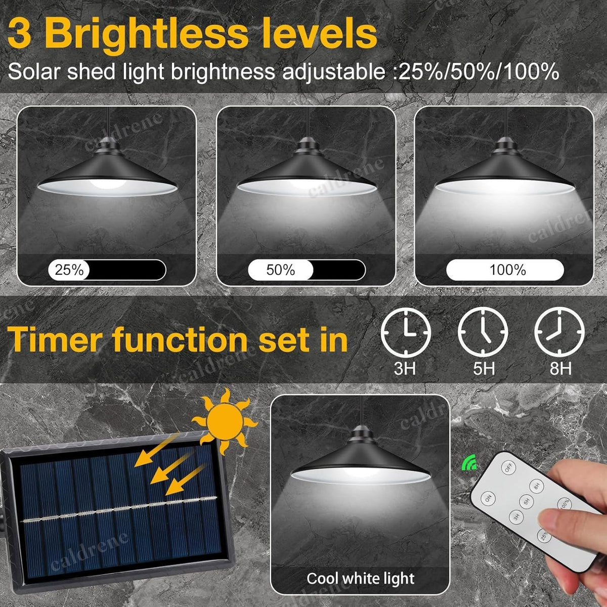 Dimmable Solar Pendant Hanging Shed Light, 2 Pack – view 2
