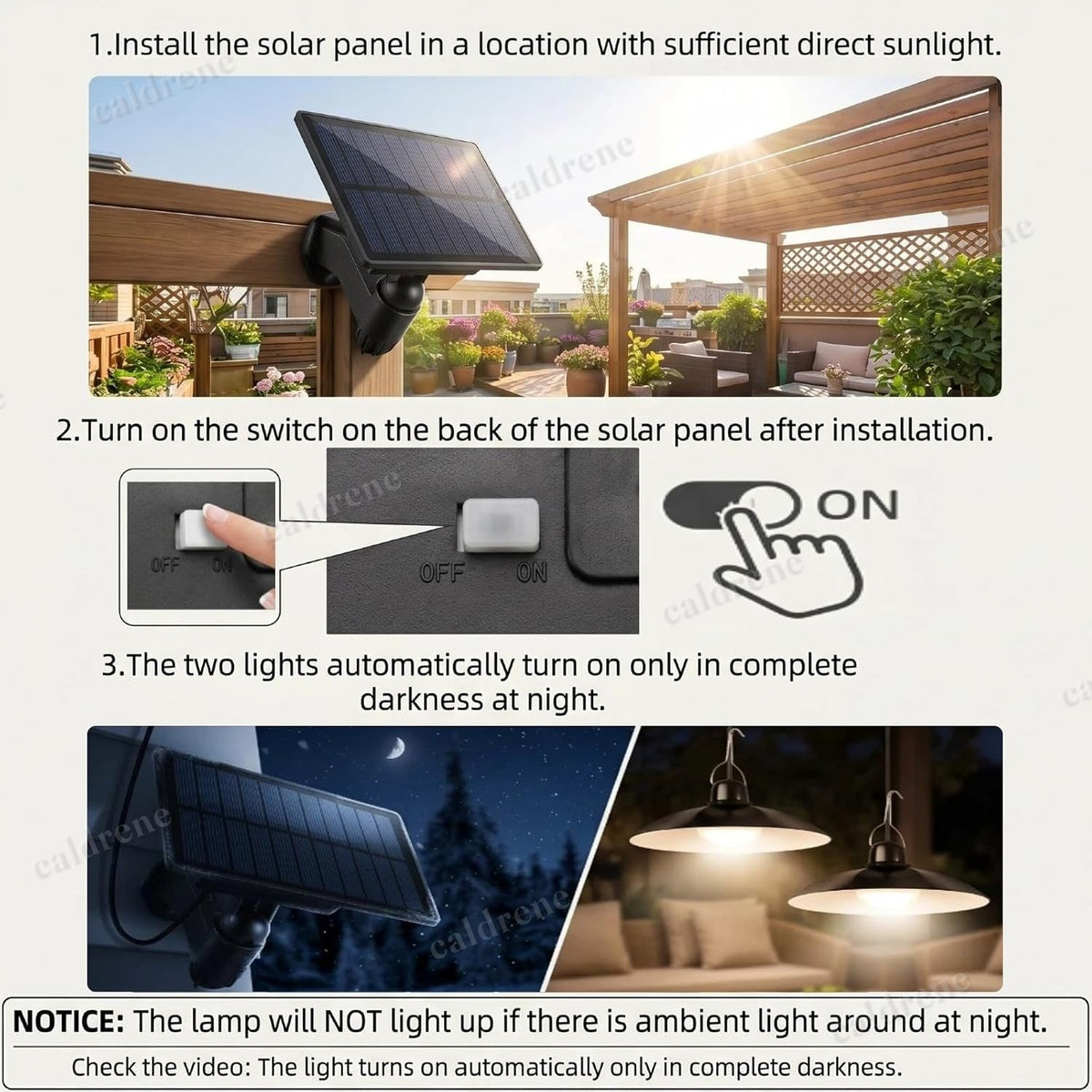 Dimmable Solar Pendant Hanging Shed Light, 2 Pack – view 5