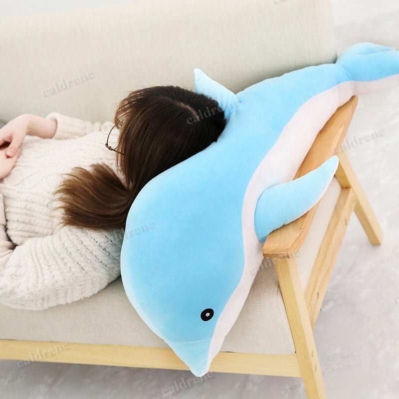 Dolphin Plush Toy - Soft Stuffed Marine Animal Pillow – view 5