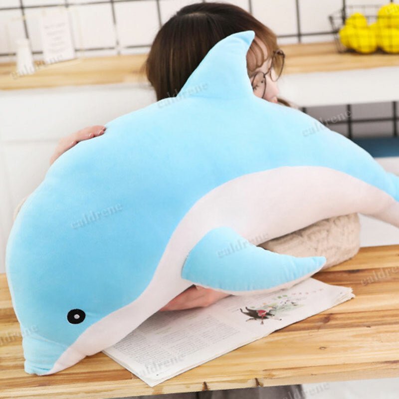 Dolphin Plush Toy - Soft Stuffed Marine Animal Pillow – view 6