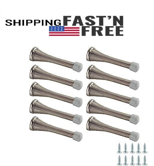 Door Spring Stoppers with Rubber Tips, 10 Pack
