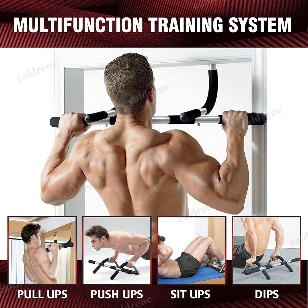 Doorway Pull-Up Bar and Sit-Up Home Fitness Station – view 5