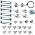 Double Garage Door Hardware Kit, Rollers Hinges and Cable, 16x8 18x8