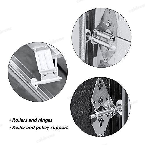 Double Garage Door Hardware Kit, Rollers Hinges and Cable, 16x8 18x8 – view 5