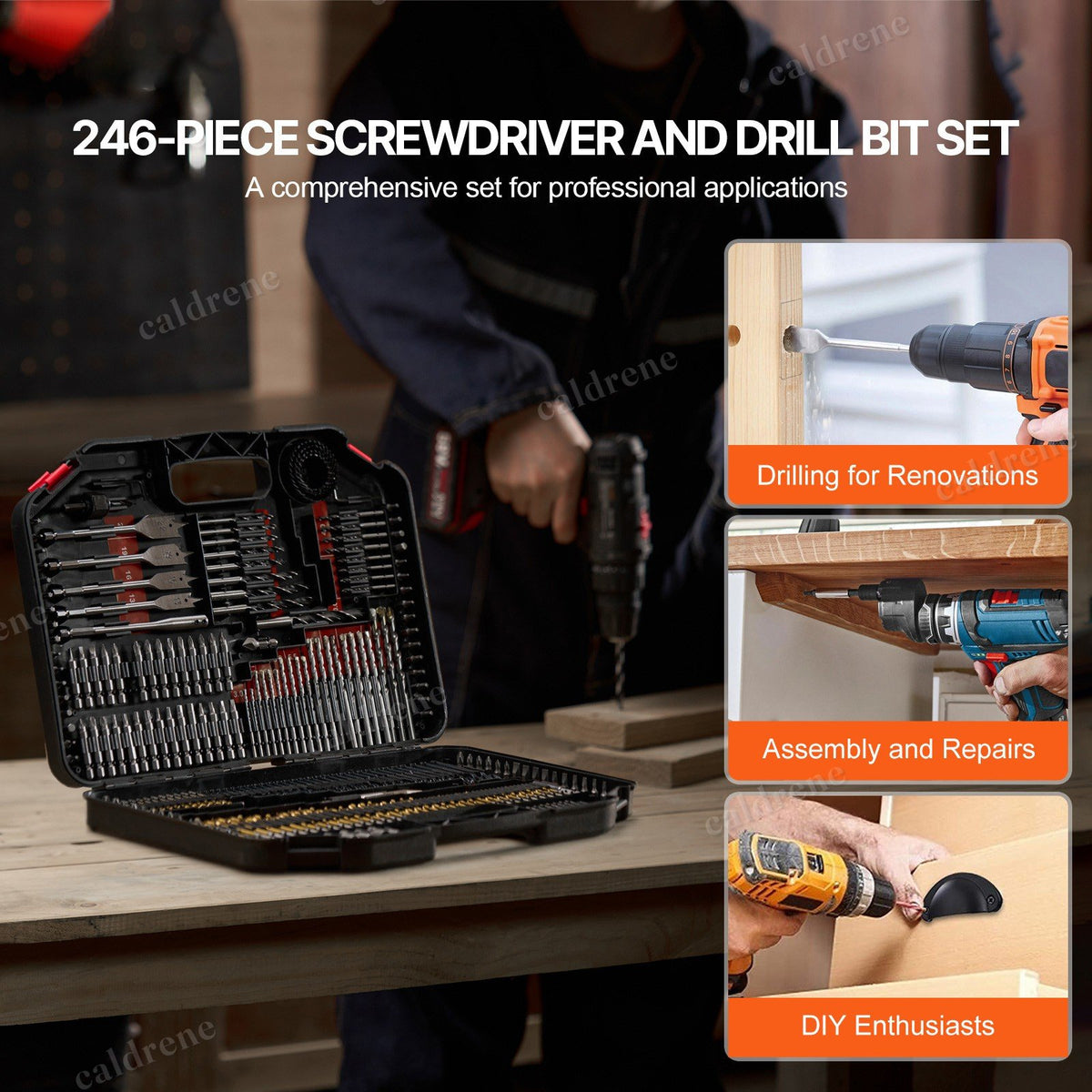 Drill and Screwdriver Bit Set with Carrying Case, 246 Piece – view 2