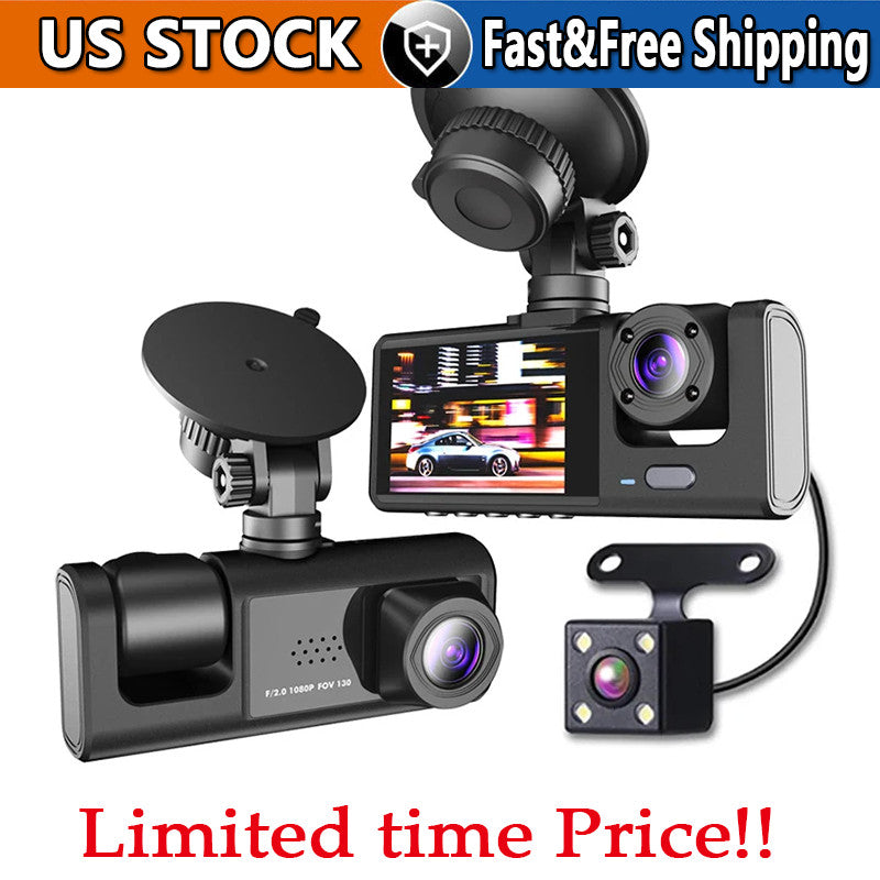 Dual Lens 1080P Dash Cam, Front Rear Inside