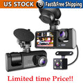Dual Lens 1080P Dash Cam, Front Rear Inside